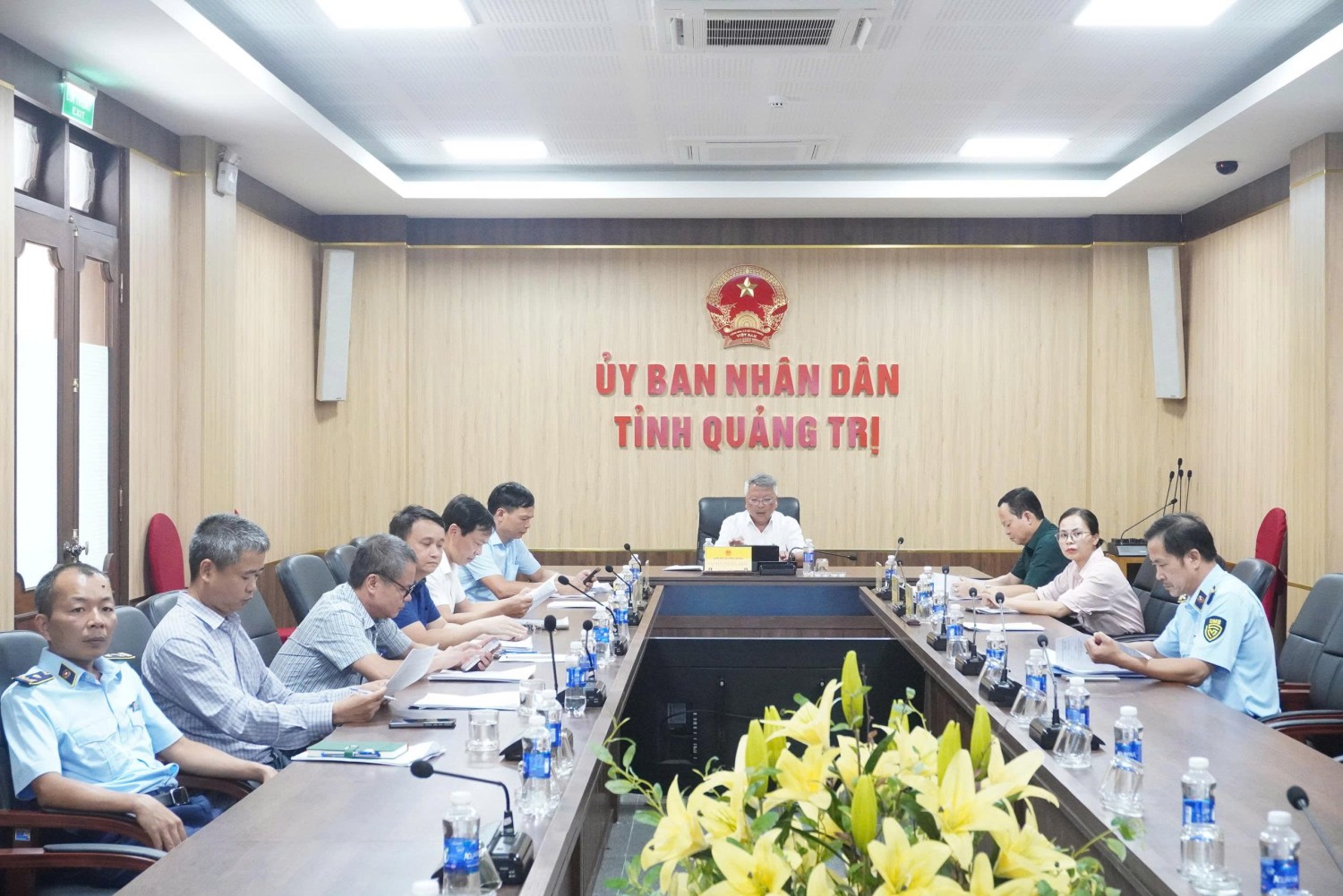 Quang cảnh hội nghị tại điểm cầu tỉnh Quảng Trị - Ảnh: H.T